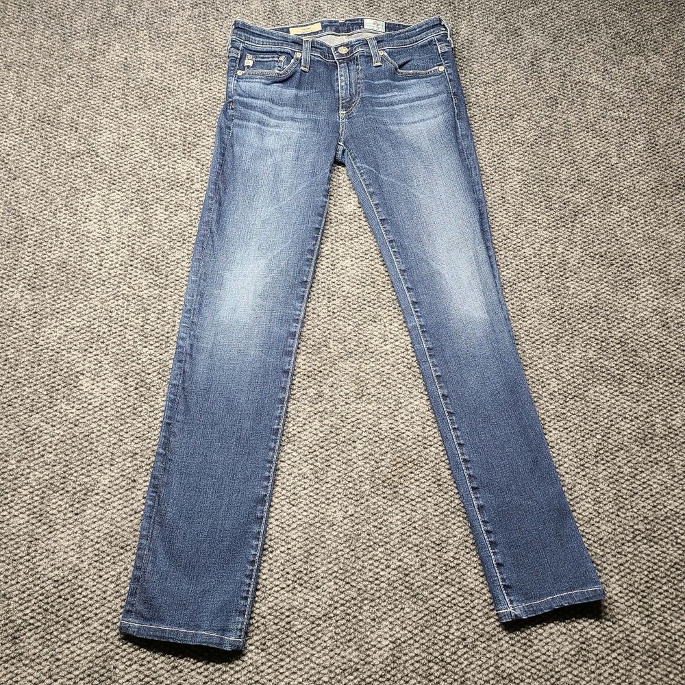 AG Adriano Goldschmied Women's 26 The Stilt Cigarette Leg Jeans Blue Stone Wash
